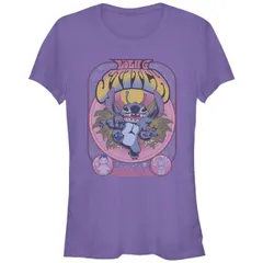 【送料無料】 ディズニー レディース Tシャツ トップス Disney's Lilo & Stitch Psychedelic Poster Graphic Tee Purple