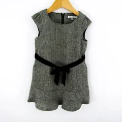 べべ ウール ヘリンボーン柄 ノースリーブワンピース キッズ 女の子用 100サイズ 黒白 BeBe 【中古】