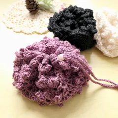 ミニ巾着　かぎ針編み　ポーチ　ハンドメイド　小物入れ