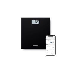 オムロン 体重計 ブラック HN-300T2-JTBK スマホ連動 データ自動転送 自動認識 乗るだけで測定開始 シンプルでおしゃれなデザイン