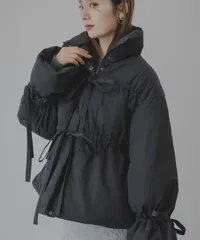 夢展望公式 [新品未使用] メニーリボンフェイクダウンコート [ブラック] 他カラー別ページ有 rectangle ジャケット・ブルゾン ダウン・中綿 534809-03