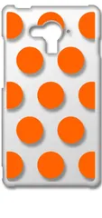 【新品未使用】SH-07G AQUOS EVER アクオス クリア ハードケース ドット柄 水玉 (オレンジ) スマホケース カバー cl-sh04g-dotbig-07