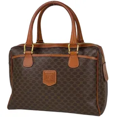 セリーヌ CELINE マカダム柄 ハンドバッグ ロゴ ミニボストン ハンドバッグ コーティングキャンバス ブラウン レディース 【中古】