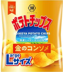 湖池屋 Largeサイズ ポテトチップス 金のコンソメ 122g✕12袋のサムネイル