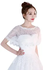 レースケープ パーティー ボレロ 結婚式 ウエディング フォーマル 二次会 発表会 ドレス フラダンス ショー (ホワイト) [ホワイト] [Free Size]