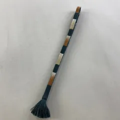 【美品】 帯締め 優品 幾何学 灰緑 正絹 和装小物  【中古】