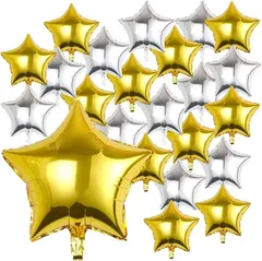 cobalt planet 星 バルーン ゴールド シルバー 5０個 セット 風船 スター 大 45cm アルミバルーン 誕生日 飾り付け ゴールド25個 シルバー25個セット(ゴールド25個 シルバー25個セット)
