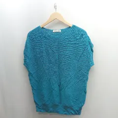 ◇ ⊂ THE SHOP TK ザ ショップ ティーケー 袖なし カットソー サイズL ブルー レディース E  【1501160038852】