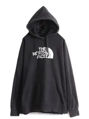 【お得なクーポン配布中!】 ノースフェイス プリント スウェット フード パーカー レディース XL The North Face プルオーバー 裏起毛 トレーナー アウトドア 薄手 黒