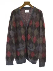 stein シュタイン 22AW KID MOHAIR CARDIGAN - ARGYLE アーガイルモヘアカーディガン グレー Mのサムネイル