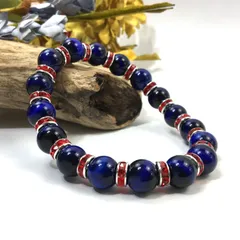 ブルータイガーアイ パワーストーン ブレスレット 10mm （レッド）メンズ・レディース 男性・女性 数珠ブレス 開運  [3] 