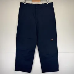 古着 ディッキーズ Dickies ワークパンツ ダブルニー チノパン カーゴ ワンポイントロゴ w36 L32  ネイビー メンズ