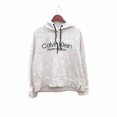 カルバンクライン CALVIN KLEIN パーカー プルオーバー 裏起毛 ロゴプリント 長袖 XL 白 ホワイト グレー /YKのサムネイル
