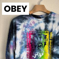 OBEY オベイ タイダイ染め アメリカ古着 ロングTシャツ プリントTシャツ M