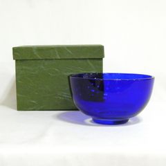 【夏の特売品】常秀作 江戸切子 ガラス茶碗【中古 美品】