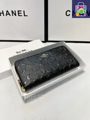 ✨️新品未使用✨️COACH ブラック ロゴ 長財布 COACH コーチ 財布 レディース ラウンドファスナー長財布