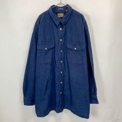 【古着】ST.JOHN'S BAY プレーン ネイビー ヘビーネルシャツ