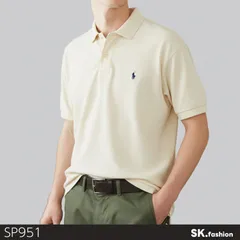 訳あり Polo Ralph Lauren ポロラルフローレン トップス ポロシャツ 半袖 無地 ワンポイント 鹿の子素材 カジュアル 　ホワイト　 【SP951-00】 送料無料　古着　メンズ