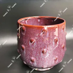 N0066【北欧】 6号 特大 赤紫 窯変 植木鉢 室内 陶器鉢 鉢カバー 多肉 観葉 植物 鉢植え 激安 レア インテリア プレゼント 海外 盆栽 おすすめ プランター 人気 デザイン 観葉植物