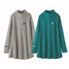 ☆ 2色組 ☆ Mサイズ ☆ 【ＦＩＬＡ】ダイヤ柄ニットチュニック２色組 FILA フィラ チュニック ニット レディース 2色組 961330 ニットチュニック レディースチュニック 長袖 ダイヤ柄 きれいめ 上品 シンプル カジュアル 大人 女性 女性用