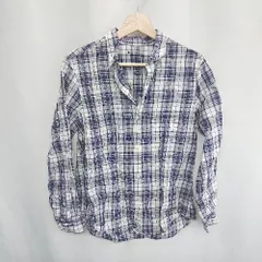 ◇ SHIPS Days シップスデイズ チェック柄 長袖 シャツ サイズM ネイビー ホワイト レディース E  【1407180055551】