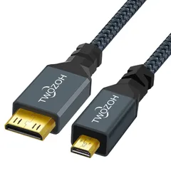 特価商品 Twozoh Micro HDMI to Mini HDMI 変換 ケーブル 1M (タイプD-タイプC) 4K 60Hz、ミニHDMI toマイクロHDMIケーブル 適格請求書発行可