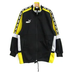 プーマ ジャージ ジャケット アウター スポーツウエア キッズ 男の子用 140サイズ 黒×白×黄 PUMA 【中古】