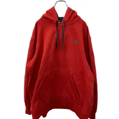adidas ロゴ スウェット パーカー XL レッド アディダス 裏起毛 プルオーバー ワンポイント 古着卸 アメリカ仕入 a709-6354