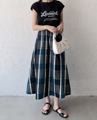 【在庫限り】【在庫処分】チェック ロングスカート ギンガムロング フレアスカート ロング ふんわり ボリュームオフィス おしゃれ フレア カジュアル 着痩せ 体型カバー 通勤 ナチュラル