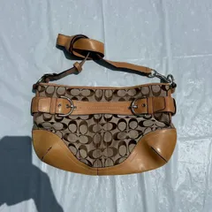 美品 COACH ショルダーバッグ　レザーキャンバス　シグネチャーF07077 COACH/コーチ】 F07077 シグネチャー ショルダーバッグ