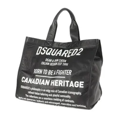 【美品】DSQUARED2 ディースクエアード バッグ ブラック 黒 / バッグインバッグポーチ付き ロゴ レザー ショルダー トートバッグ / ブランド カバン【メンズ】【中古】のサムネイル