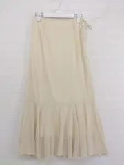 ◇ NICE CLAUP 装飾ボタン 水玉 ドット ロング マーメイド スカート サイズF アイボリー系 ベージュ系 レディース P  【中古】 【1211080010752】
