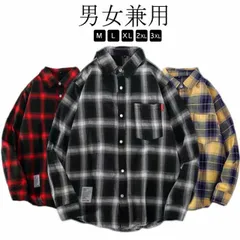 チェック柄 シャツ チェックシャツ 長袖 大きいサイズ メンズ レディース オーバーサイズ ユニセックス 男女兼用 カジュアル ギンガム ペア カジュアル ポリエステル ボタン シャツ ストリート ダ#goudoudou3579