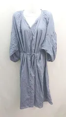 ◇ ◎ LOWRYS FARM 大人っぽい シンプル かわいい フェミニン 無地 半袖 ロング ワンピース サイズF ブルー レディース E  【1307210030025】