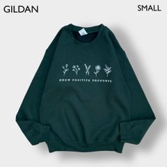 GILDAN スウェット トレーナー プリント ディープグリーン S US古着