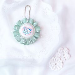 ハンドメイド　両面マタニティマーク　チュールロゼット　エメラルドグリーン　完成品