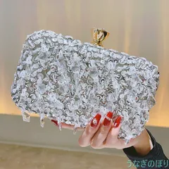 パーティーバッグ クラッチバッグ 結婚式 2way フォーマル セカンドバッグ ラメ キラキラ 光沢 二次会 シルバー スパンコール ゴールド金具 ラインストーン 和装バッグ おしゃれ 1227