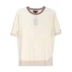 新品 XXL Tommy Hilfiger(トミーヒルフィガー) クリーム ベージュ 半袖 ニット セーター Tシャツ