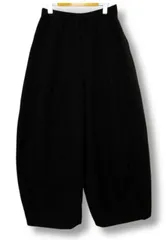 【1点限り】【極美品】【日本製】 慈雨 ジウ JIU センソユニコ ウール ワイドパンツ ボトムス ウエストゴム  黒 Lサイズ40 秋冬春用 ■管理番号L29354AWS26-250918-50-3（990）