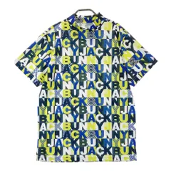 サイズ：6 JACK BUNNY ジャックバニー  モックネック 半袖Tシャツ 総柄 ブルー系 [240101399797]# ゴルフウェア メンズ ストスト
