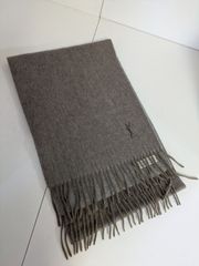 GT/G26K YSL Yves Saint Laurent イヴ・サンローラン カシミア100% マフラー 28.5cm×180cm ベージュ