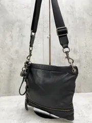 美品/A4収納可能✨ドルチェアンドガッバーナ ショルダーバッグ レザー ブラック 美品 D&G ドルチェアンドガッバーナ ホログラムシール付 レザー