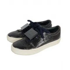 アクネ ストゥディオズ Acne Studios スニーカー スリッポン パテントレザー ヒビ加工 37 JP24cm ブラック 黒のサムネイル