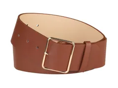 Allegra K 太ベルト 幅広ベルト ワイド ウエストベルト メタルピンバックル レディース ブラウン 105 cm