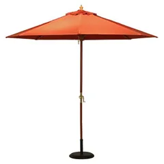 パラソル 幅270cm エンジ ポリエステル 木製 屋外 アウトドア ガーデニング レジャー 組立品【代引不可】