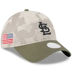【送料無料】 ニューエラ レディース 帽子 アクセサリー Women's New Era Light Beige/Olive St. Louis Cardinals 2025 Armed Forces Day 9TWENTY Adjustable Hat Cr