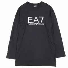 EMPORIO ARMANI エンポリオアルマーニ EA7 ロゴ Tシャツ ロンT カットソー 長袖 トップス M ブラック 黒 メンズ 【中古】