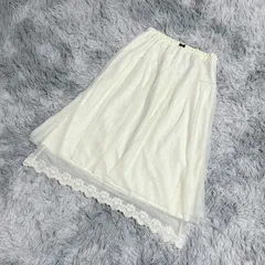 【良品】a.g.plus  エージープラス  シフォンスカート  ひざ丈スカート  レース  (F)  ガーリー  フェミニン  レディース  イエロー系  黄色【送料無料】
