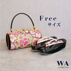 草履バッグ 草履バック 草履バッグセット 新品 成人式 振袖用 振袖 結婚式 卒業式 ゴールド ピンク 桜 牡丹 帯地  Fサイズ フリーサイズ Z-174