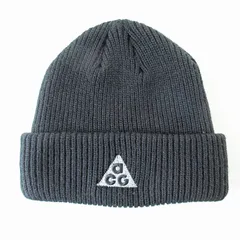 ナイキエーシージー NIKE ACG 美品 ニットキャップ ニット帽 ビーニー ロゴ刺繍 黒 0604